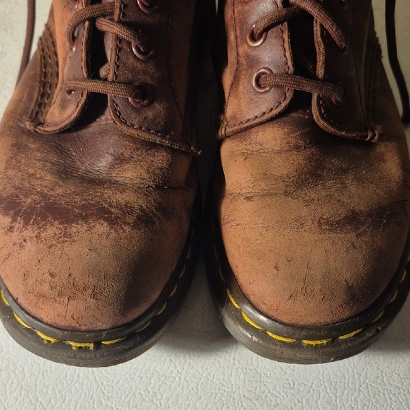 Dr. Martens Distressed Brown Leather Boots - Picture 9 of 10
